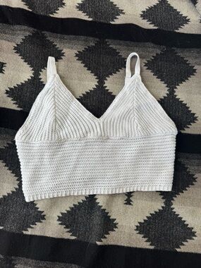 Hollister White Crochet Crop Top